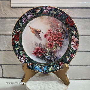 Vintage LENA LIU "The Allen's Hummingbird" Collector Porcelain Plate, # 320H